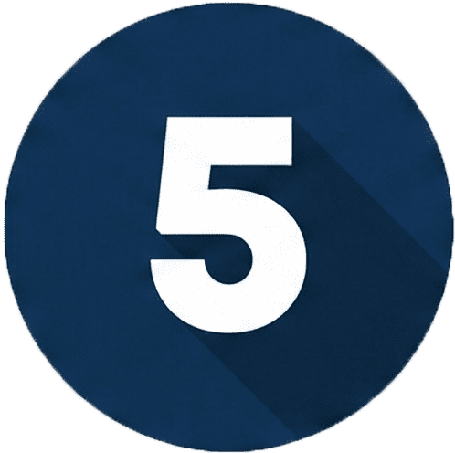 מספר 5 בעיגול כחול