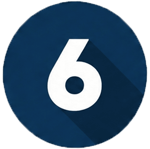 מספר 6 בעיגול כחול